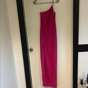Lulu's Vibrant Pink One-Shoulder Dress